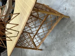 Pamono Rattan Dressing Table & Stool, 1960s, Set of 2><noscript><img width=