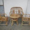 Pamono Rattan Garden Seating, 1970s, Set of 4> Garden Seating
