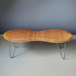 Best Pamono Rattan Peanut Bench from Ikea, 1999