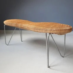 Best Pamono Rattan Peanut Bench from Ikea, 1999