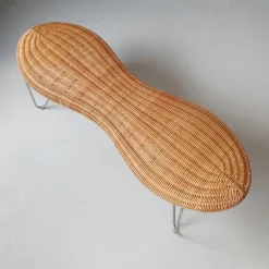 Best Pamono Rattan Peanut Bench from Ikea, 1999