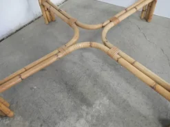 Pamono Rattan Table, Italy, 1970s><noscript><img width=