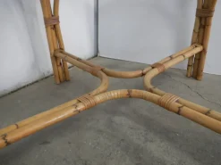 Pamono Rattan Table, Italy, 1970s><noscript><img width=