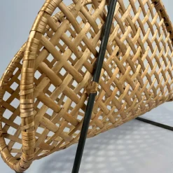 Pamono Rattan Wicker Magazine Rack, Austria 1950s><noscript><img width=