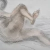 Clearance Pamono Raymond Martin after Rodin, Reclining Female Nude, 1960s, Pencil & Watercolor on Paper