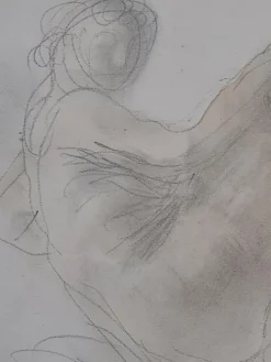Clearance Pamono Raymond Martin after Rodin, Reclining Female Nude, 1960s, Pencil & Watercolor on Paper