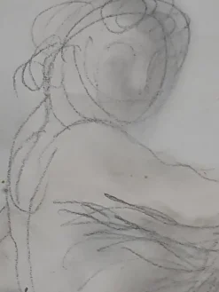 Clearance Pamono Raymond Martin after Rodin, Reclining Female Nude, 1960s, Pencil & Watercolor on Paper