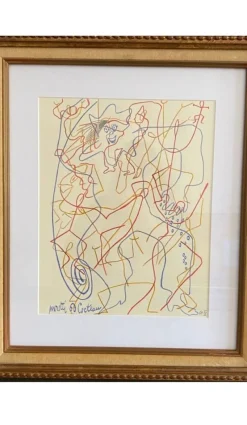 New Pamono Raymond Moretti & Jean Cocteau, Composition, 1960s, Artist's Proof Print