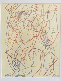 New Pamono Raymond Moretti & Jean Cocteau, Composition, 1960s, Artist's Proof Print