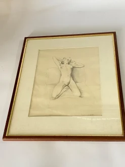 Sale Pamono Raymond van Doren, Art Deco Nude, 1941, Drawing on Paper, Framed