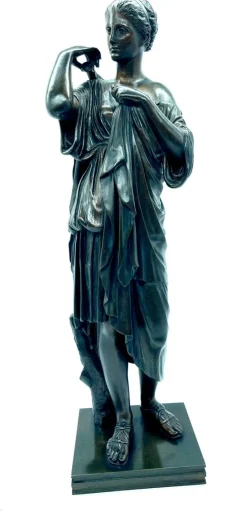 Outlet Pamono Réduction Sauvage, The Goddess Diana or Artemis, 19th Century, Large Black Patinated Bronze