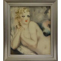 Pamono Reclining Female Nude by Micao Kono, Art Deco, France, 1933> Art Deco