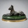 Pamono Reclining Great Dane, 1900, Silver> Sculpture