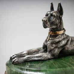Pamono Reclining Great Dane, 1900, Silver><noscript><img width=