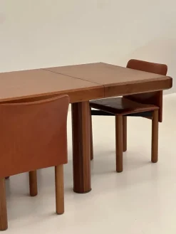 Pamono Rectangular and Extendable Wooden Dining Table, 1980s