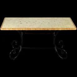 Pamono Rectangular Sapphire Marble Mosaic Table from Egram> Garden Tables