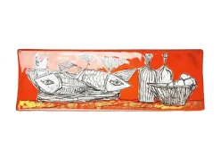 Hot Pamono Red & White Ceramic Tiles from Sam S. Marino, 1960s, Set of 2