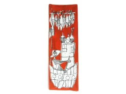 Hot Pamono Red & White Ceramic Tiles from Sam S. Marino, 1960s, Set of 2
