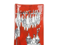 Hot Pamono Red & White Ceramic Tiles from Sam S. Marino, 1960s, Set of 2