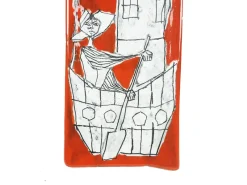 Hot Pamono Red & White Ceramic Tiles from Sam S. Marino, 1960s, Set of 2