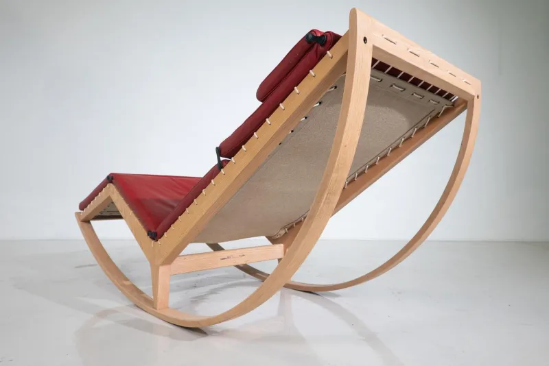 Hot Pamono Red Canapo Rocking Chair attributed to Franco Albini for Cassina, Italy, 2010