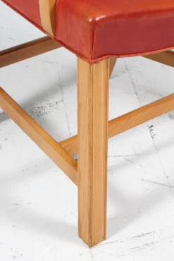 Sale Pamono Red Chair in Elm and Leather by Kaare Klint for Rud Rasmussen, 1960s