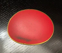 Hot Pamono Red Enamel and Gold Brooch by John Iversen
