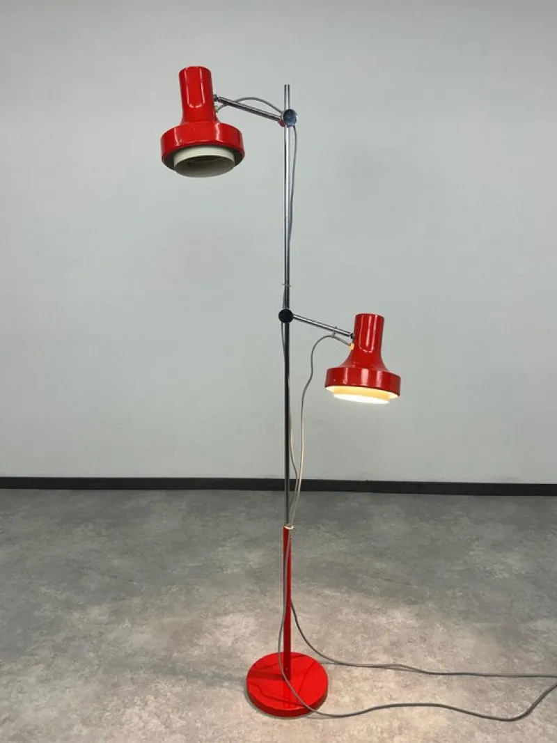 Pamono Red Floor Lamp by Josef Hurka for Napako, 1970s> Floor Lamps