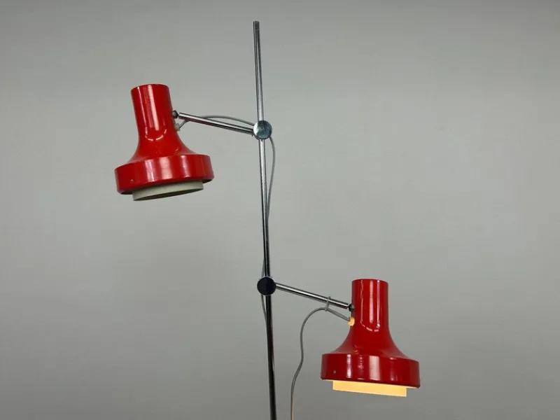 Pamono Red Floor Lamp by Josef Hurka for Napako, 1970s> Floor Lamps