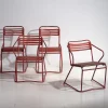 Pamono Red Garden Chairs, 1920s, Set of 4> Garden Seating