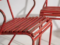 Pamono Red Garden Chairs, 1920s, Set of 4><noscript><img width=