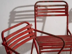Pamono Red Garden Chairs, 1920s, Set of 4><noscript><img width=