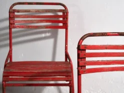 Pamono Red Garden Chairs, 1920s, Set of 4><noscript><img width=