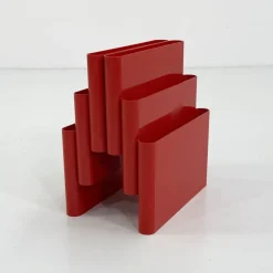 Pamono Red Magazine Rack by Giotto Stoppino for Kartell, 1970s> Magazine Racks