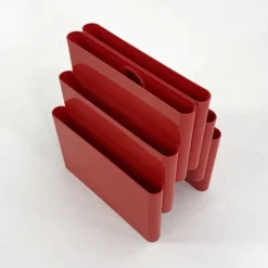 Pamono Red Magazine Rack by Giotto Stoppino for Kartell, 1970s><noscript><img width=