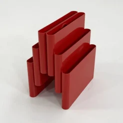 Pamono Red Magazine Rack by Giotto Stoppino for Kartell, 1970s><noscript><img width=