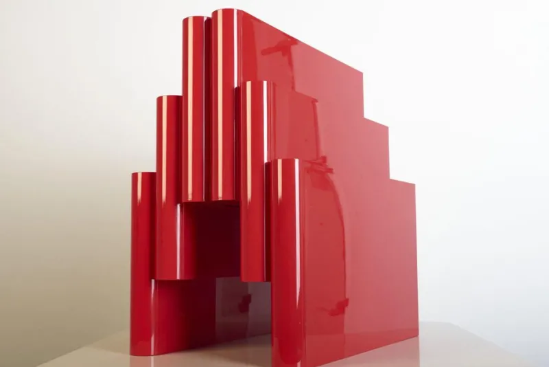 Pamono Red Magazine Rack by Giotto Stoppino for Kartell, 1970s> Magazine Racks