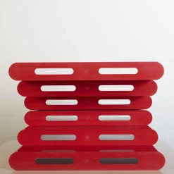 Pamono Red Magazine Rack by Giotto Stoppino for Kartell, 1970s><noscript><img width=