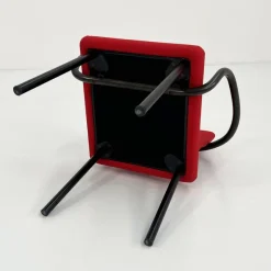 Pamono Red Mandarin Chair by Ettore Sottsass for Knoll, 1980s><noscript><img width=