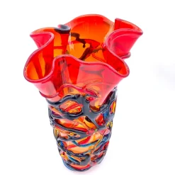 Best Pamono Red Murano Glass Vase from YourMurano