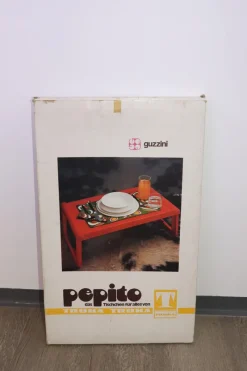 New Pamono Red Pepito Tray Table by Luigi Massoni for Guzzini, 1960s