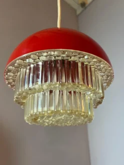 Online Pamono Red Plastic Hanging Lamp