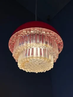 Online Pamono Red Plastic Hanging Lamp