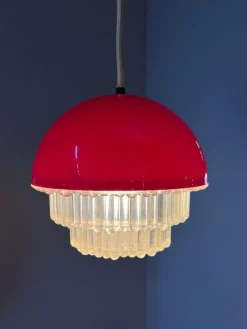 Online Pamono Red Plastic Hanging Lamp