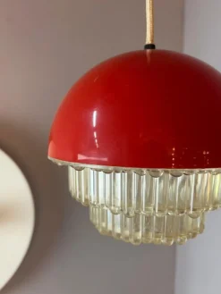 Online Pamono Red Plastic Hanging Lamp