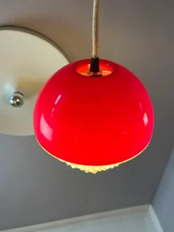 Online Pamono Red Plastic Hanging Lamp