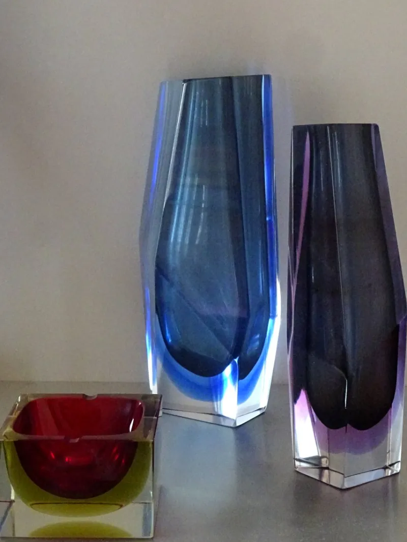 Pamono Red Submerged Murano Glass Bowl, 1960s> Bowls