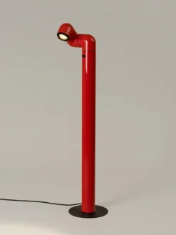 Pamono Red Tatu Floor Lamp by André Ricard> Floor Lamps