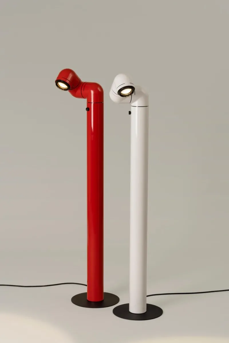 Pamono Red Tatu Floor Lamp by André Ricard> Floor Lamps
