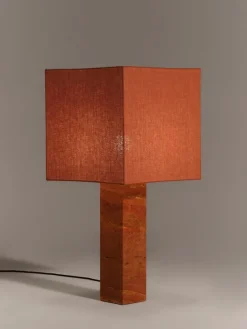Pamono Red Travertine Large Roma 1 Square Table Lamp by Nassi><noscript><img width=